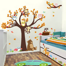 Load image into Gallery viewer, Cartoon Forest Tree Branch Animal Wall Stickers
