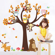 Load image into Gallery viewer, Cartoon Forest Tree Branch Animal Wall Stickers