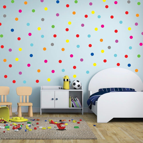 24pcs Rainbow  confetti Polka Dots  Wall Stickers