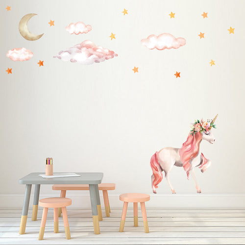 Cartoon Unicorn Star Wall Stickers