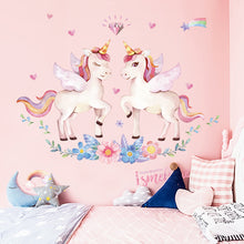 Load image into Gallery viewer, Cartoon Unicorn Star Wall Stickers