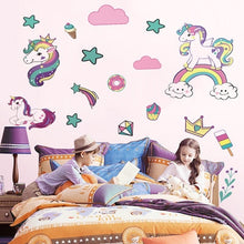 Load image into Gallery viewer, Cartoon Unicorn Star Wall Stickers